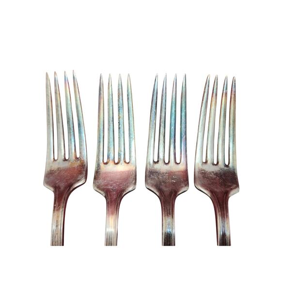 International Silver Argyle 1938 Silverplate Dinner Forks 7.5” Lot of 4 Vintage - Picture 4 of 8